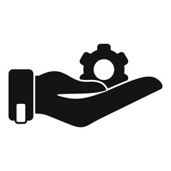 Keep gear hand icon outline problem Royalty Free Vector