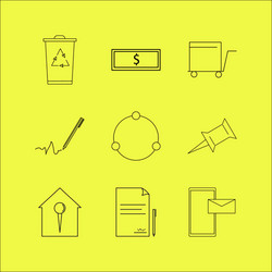 web linear icon set simple outline icons vector image