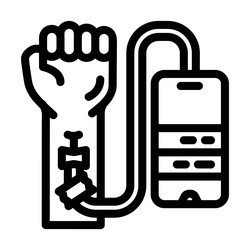tech junkie enthusiast line icon vector image
