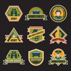 Military symbol set army patches Royalty Free Vector Image