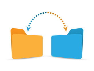 move information from one folder to another color vector image