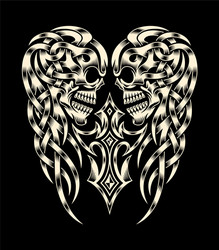 Ornate Celtic Skull Vector Image