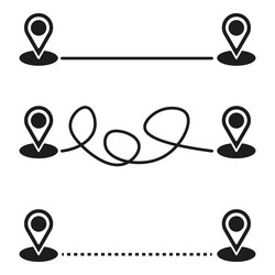 path marker icons line navigation symbols vector image