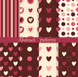 Set of abstract patterns with hearts vector