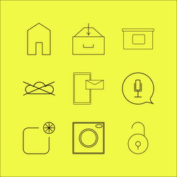 web linear icon set simple outline icons vector image
