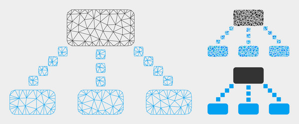 hierarchy scheme mesh wire frame model vector