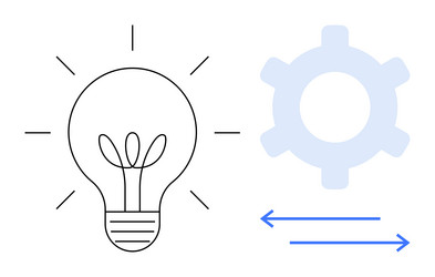 light bulb and gear with arrows representing vector image