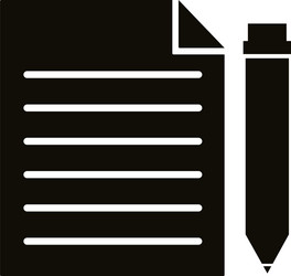 pencil with paper school supply silhouette style vector image
