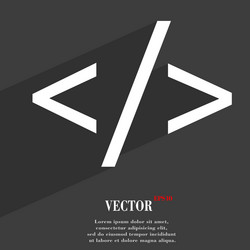 Programming code icon symbol flat modern web vector