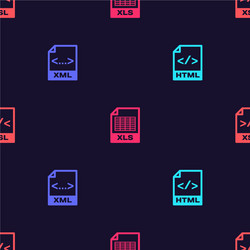 set html file document xml xls and xsl vector image