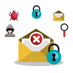 Email mail message virus error design vector