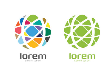 Globe abstract logo template circle round Vector Image
