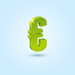 Green euro symbol isolated on blue background vector