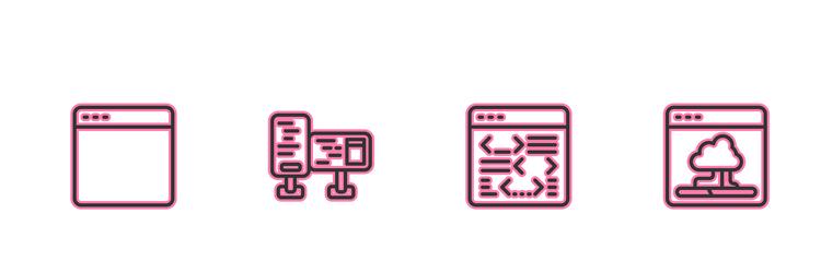 set line browser window software computer monitor vector image