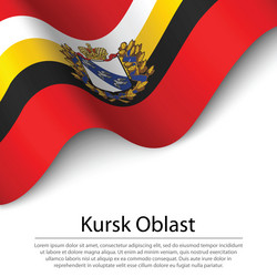 Waving flag of kursk oblast is a region russia vector