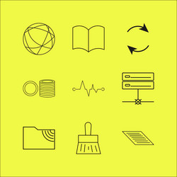 Web linear icon set simple outline icons vector