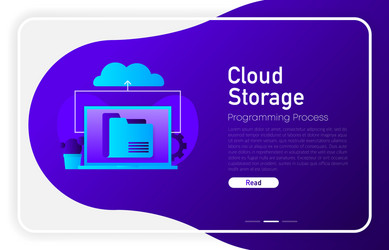 cloud storage concept on dark gradient background vector image