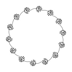 Floral circle round border flower frame ring Vector Image