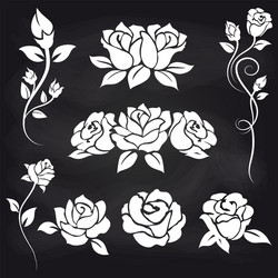 Ornate Floral Roses Vector Image