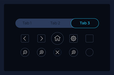 tab bar and control system ui elements kit vector image