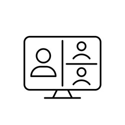 video call app interface with multiple user vector image