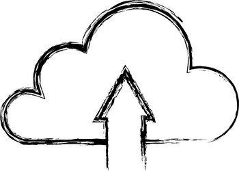 Cloud computing with arrow upload vector