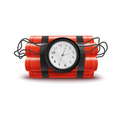 explosive red dynamite sticks with clock and wires vector image
