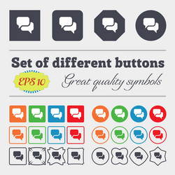 Speech bubble think cloud icon sign big set vector