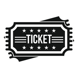 Ticket icon simple style vector