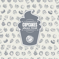 Bakery retro background with hand drawn Royalty Free Vector