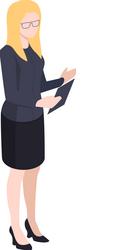 Businesswoman isometric icon vector