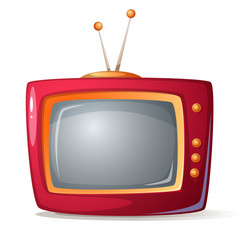 Cartoon red tv shadow and glare vector