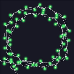 Christmas tree string garland isolated vector