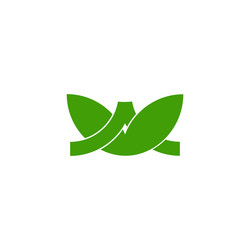 Simple geometric three leaf natural symbol logo Vector Image