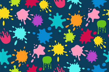 Paint splash colorful seamless pattern ink flat vector