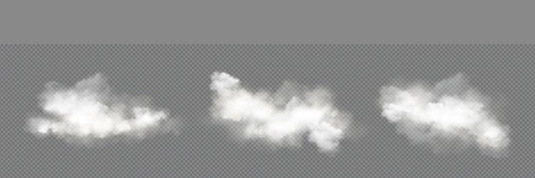 Transparent white cloud sky realistic set Vector Image