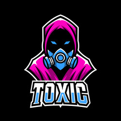 toxic mask sport esport logo template design Vector Image