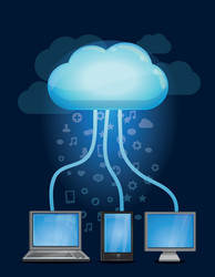 Cloud Computing and Mobile Devices vector image