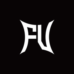 Fv monogram logo with abstract line Royalty Free Vector