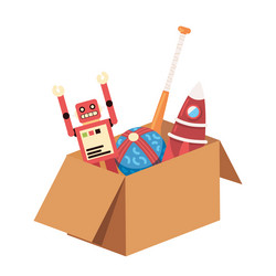 Kids toys box vector