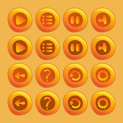 mobile elements for ui game - a set of play pause vector image