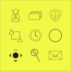 web linear icon set simple outline icons vector image