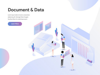 Documents & Data Landing Page vector image