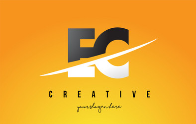 Ec e c brushed letter logo design with creative Vector Image