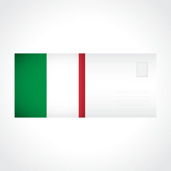 envelope with italian flag card vector