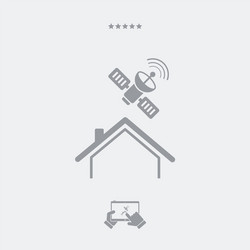 home satellite receiver - web icon vector