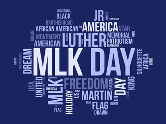 mlk day world cloud background historical Vector Image