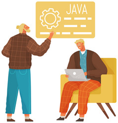 programmer engineering and coding set vector image