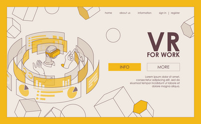 vr headset for statistics graphs and diagrams vector