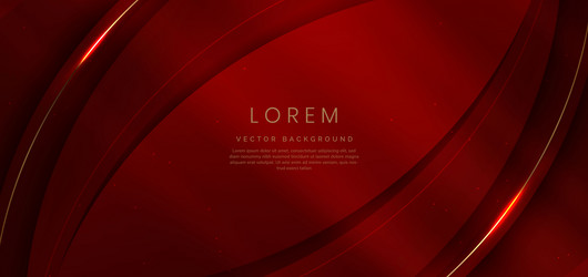 abstract 3d curved red shape on background vector image
